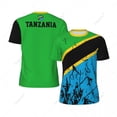 thumbnail image 2 of Exclusive design Tanzania Flag Grain 3D Printed Men For Running Bike Soccer Tennis Fitness Sports tshirt Mesh Fans Short T-shirt, 2 of 15