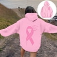thumbnail image 2 of ZSQDM Women's Hoodies Sweatshirts Light Zip Up Hoodie Women Breast Cancer Awareness Ribbon Hoodies for Women Oversize Fleece Soft Long Sleeve Sweatshirt Pullover Top Polyester (L), 2 of 5
