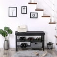 thumbnail image 4 of YANG2 Shoe Bench, 3-Tier Shoe Rack for Entryway, Storage Organizer with Foam Padded Seat, Faux Leather, Metal Frame, for Living Room, Hallway, 12.2 x 31.9 x 19.3 Inches, Black, 4 of 7
