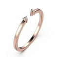 thumbnail image 2 of 0.04ct Diamond Moissanite Open Cap 18K Rose Gold Over Silver Wedding Band, 2 of 4