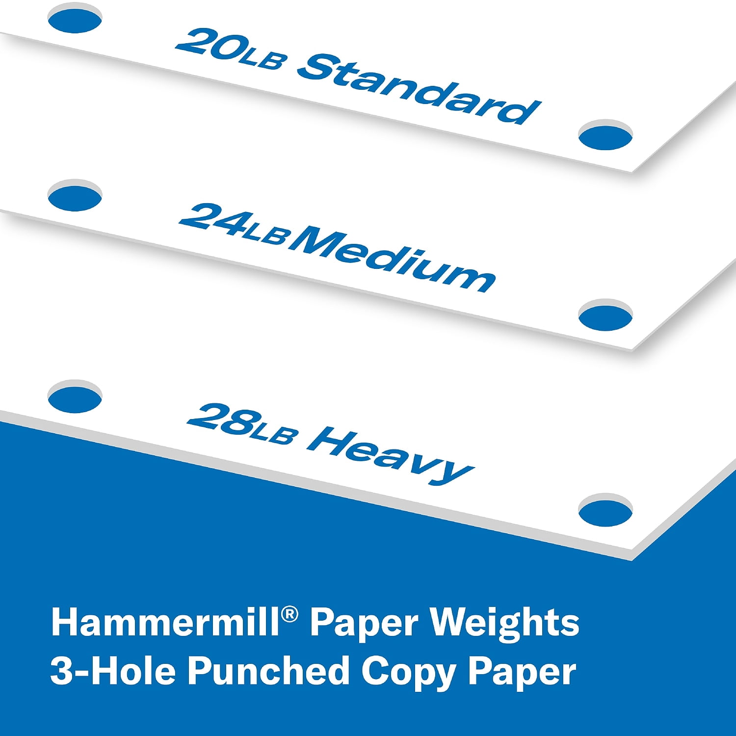 Hammermill Great White Recycled Copy 3-Hole Punched 92 Brightness 20lb Letter 5000/Ctn 86702, Paper