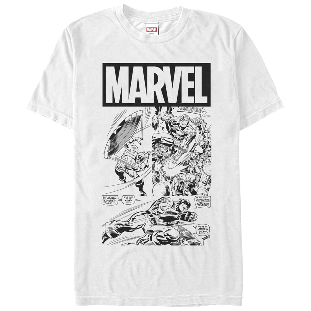 Marvel Men's Marvel Captain America Comic Book Graphic Tee White