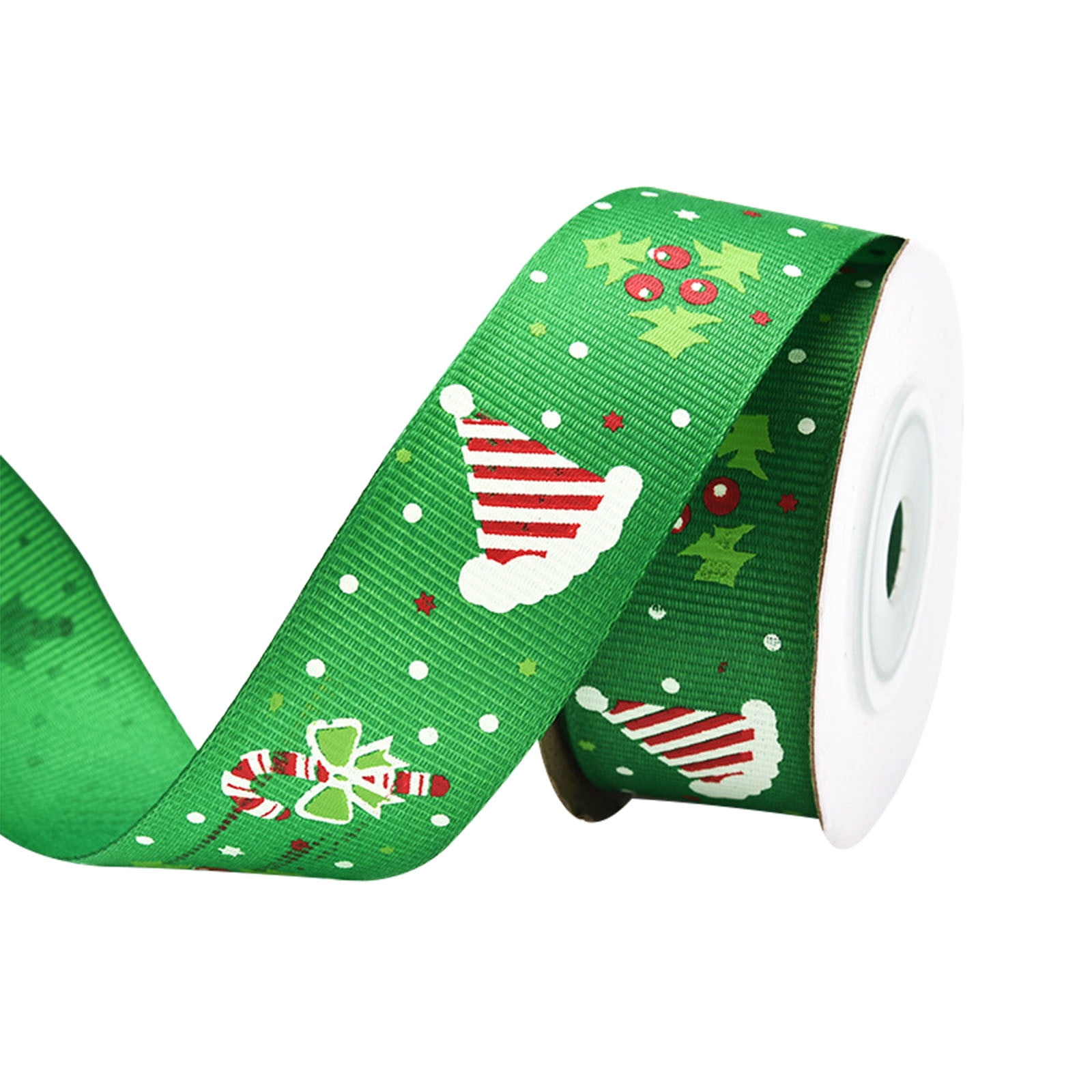 400 Yard Christmas Grosgrain Ribbon 0.39 Inch Dot Craft Ribbon Red and  Green Striped Xmas Gift Ribbon for Christmas Gift Wrapping Wedding Decor  Party