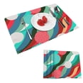 thumbnail image 1 of DouZhe Polyester Set de 4 Sets de Table, Rétro Vagues Pois Motif Résistant à la Chaleur Place Mats pour Table à Manger, 12 "x 18", 1 of 6