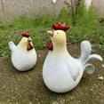 thumbnail image 6 of Summercome Mini White Chickens Garden Statue, Roosters Yard Decorations, Resin Hen Ornament Collectible Figurine, Patio Lawn & Garden Decor, Funny Animal Sculpture, Gift for Mother's Day or Birthday, 6 of 8