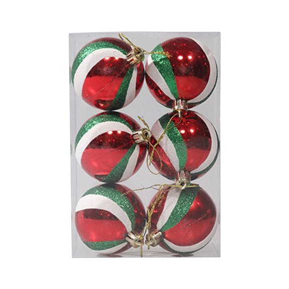 Dreisshy 6Pcs Christmas Balls Ornaments, Christmas Tree Hanging Balls Small Shatterproof Christmas Tree Decorations for Xmas Tree, Hanging Ball for Holiday Wedding Party, E