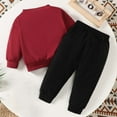 thumbnail image 4 of Dezsed Spring Fall Baby Boys Clothing Set Boys' Casual Color Block Long Sleeved Round Neck Sweatshirt and Pants Set for 12-18 Months Red, 4 of 8