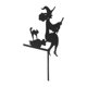 thumbnail image 3 of Decoración de esquina de puerta de Halloween con gato, bruja volando en escoba, letrero de esquina de puerta para repisa de ventana, 3 of 14