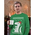 thumbnail image 5 of Tstars Mens Ugly Christmas Sweater Big T Rex Santa Christmas Gift Funny Humor Holiday Shirts Xmas Party Christmas Gifts for Him Long Sleeve T Shirt Ugly Xmas Sweater, 5 of 6
