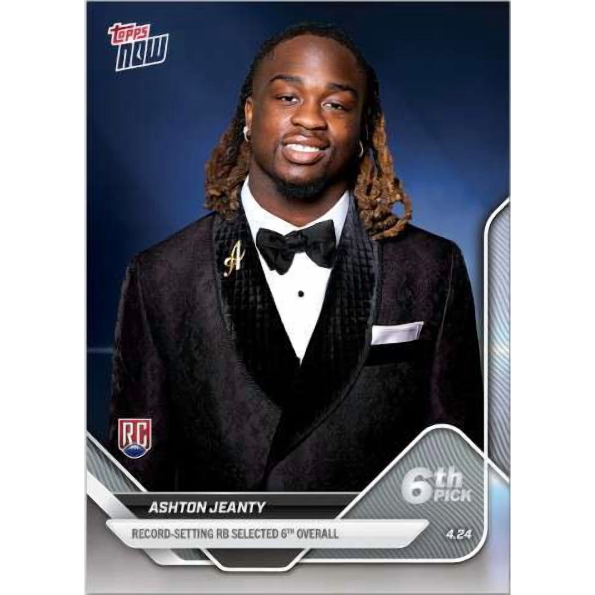 NFL 2025 TOPPS NOW Football Draft Ashton Jeanty D-2 (Rookie Card, 6th Overall Draft Pick)