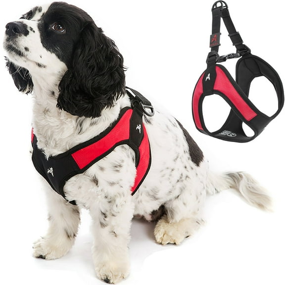 Gooby Escape Free Easy Fit Harness - Red, Large - Escape Free Step-In Harness with Neoprene Body for Small Dogs and Medium Dogs Indoor and Outdoor use