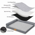 thumbnail image 6 of Exclusivo Mezcla L-Shaped Pet Couch Bed with Removable and Washable Cover, Orthopedic Dog Bed for Medium Dogs with Non-Slip Bottom, 36"×24", Grey, 6 of 10