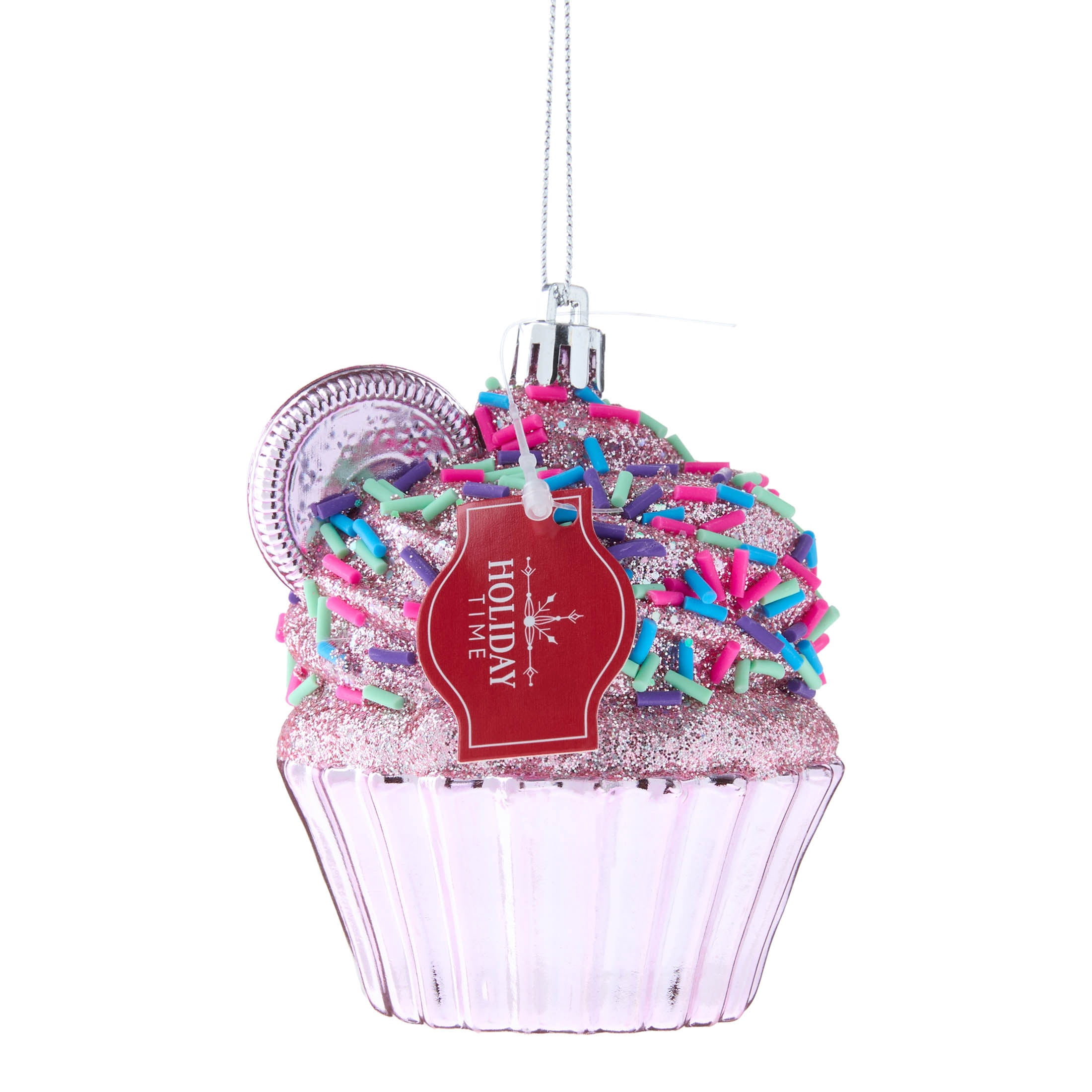 Pink Glitter and Sprinkles Cupcake Christmas Ornament, 3.5", by Holiday Time