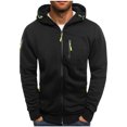 thumbnail image 2 of PNTUTB Men's Hooded Jacket with Multi-pocket Long Sleeve Printed Zipper Hoodie Coat Casual Outerwear, 2 of 6