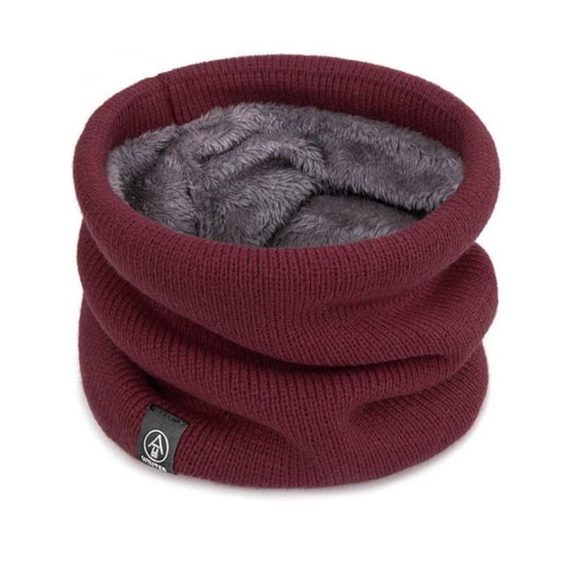 Foulard Cache-Cou Tricotée Doublée de Polaire d'Hiver, Cache-Cou à Double Couche pour Femmes Hommes