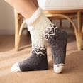 thumbnail image 4 of Lovskoo Mid-Calf Fuzzy Fluffy Socks for Women Girl Christmas Printing Socks Fuzzy Slipper Socks Winter Warm Sleeping Non-Slip Plush Comfy Socks Dark Gray, 4 of 7