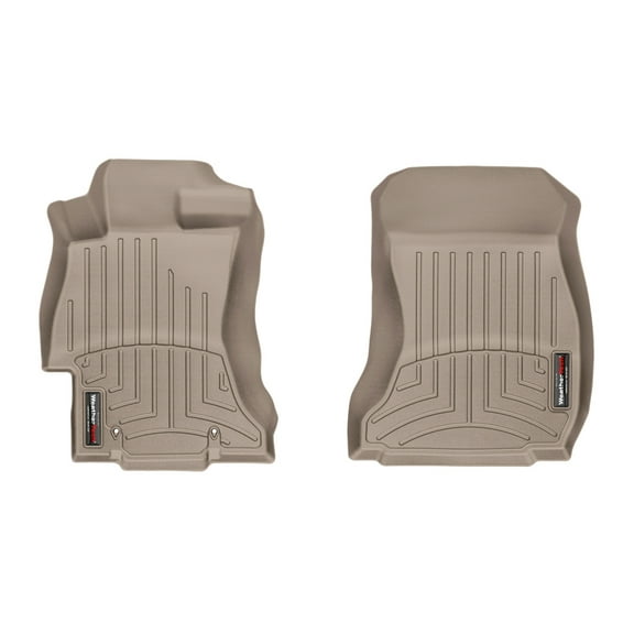 WeatherTech Custom Fit FloorLiners compatible with Subaru Crosstrek, WRX, WRX STi, XV Crosstrek, Impreza - 1st Row (Driver & Passenger), Tan