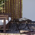 thumbnail image 2 of Outsunny Rattan Coffee Table, Folding Patio Outdoor Side Table, Brown, 2 of 10