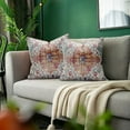 thumbnail image 4 of Boho Pillow Covers 18x18 Set of 2,Bohemian Throw Pillow Covers Orange and Blue Outdoor Decorative Linen Pillow Covers for Couch Bed Sofa Cushion Boho Fall Pillowcases, 4 of 7