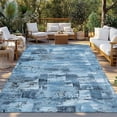 thumbnail image 2 of Blue Abstract Outdoor Rug for Patio/Deck/Porch, Non-Slip Large Area Rug 5 x 8 Ft, Vintage Geometric Gradient Oil Painting Simple Indoor Outdoor Rugs Washable Area Rugs, Camping Rug Carpet Runner, 2 of 8