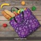 thumbnail image 5 of Fotbe Purple Snowflakes Bolsa Tote con Estampado para Mujer, Bolsos con Cremallera, Bolsa de Hombro Casual de Gran Capacidad con Bolsillos Internos, 5 of 7