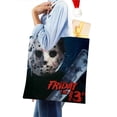 thumbnail image 4 of Jason Voorhees: Viernes 13 Bolso de tela con estampado de lienzo para mujer, bolsa de compras reutilizable y estética, con cremallera interior, regalo para mujer,40*45cm., 4 of 6