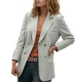 thumbnail image 2 of Casual Blazers for Women 2025 Long Sleeve Notch Lapel Collar Business Casual Work Office Jacket with Pockets, 2 of 5