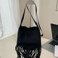 thumbnail image 4 of Crossbody Bags Square Handbag for Women Crossbody Handbag Fringe Purse Tassel Shoulder Bag Wallet （Black）, 4 of 6