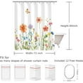 thumbnail image 4 of Floral Shower Curtain Flower Shower Curtain Butterfly Shower Curtain for Bathroom Colorful Shower Curtain with 12 Hooks Decorative Watercolor Flowered Pretty Plant Shower Curtain, 72"Wx84"H, 4 of 6