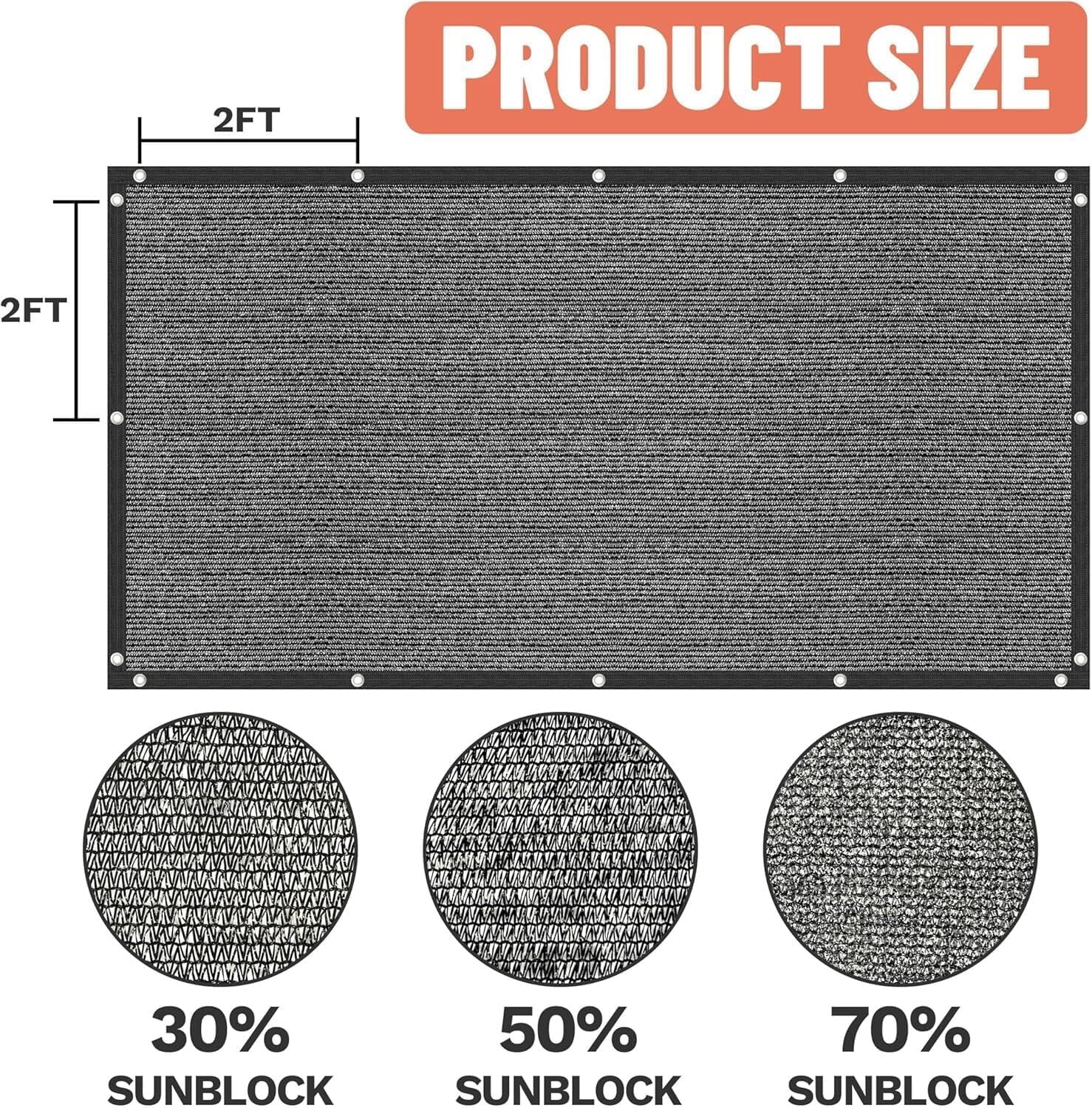 ColourTree 90% 7' x 23' Grey Custom Size Shade Cloth/ Privacy Screen with Grommets for Pergola, Outdoor, Patio, Garden Fence, Apartments Railing, Dog Kennel Cover Canopy （We Make Custom Size )