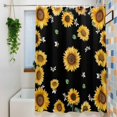 thumbnail image 3 of Vintage Sunflowers Shower Curtain Set, Waterproof Shower Curtains for Bathroom, Elegant Pastoral Botanical Watercolor Washable Fabric Cloth Bath Curtain for Bathtub Decoration with Hooks 60x72 Inches, 3 of 9