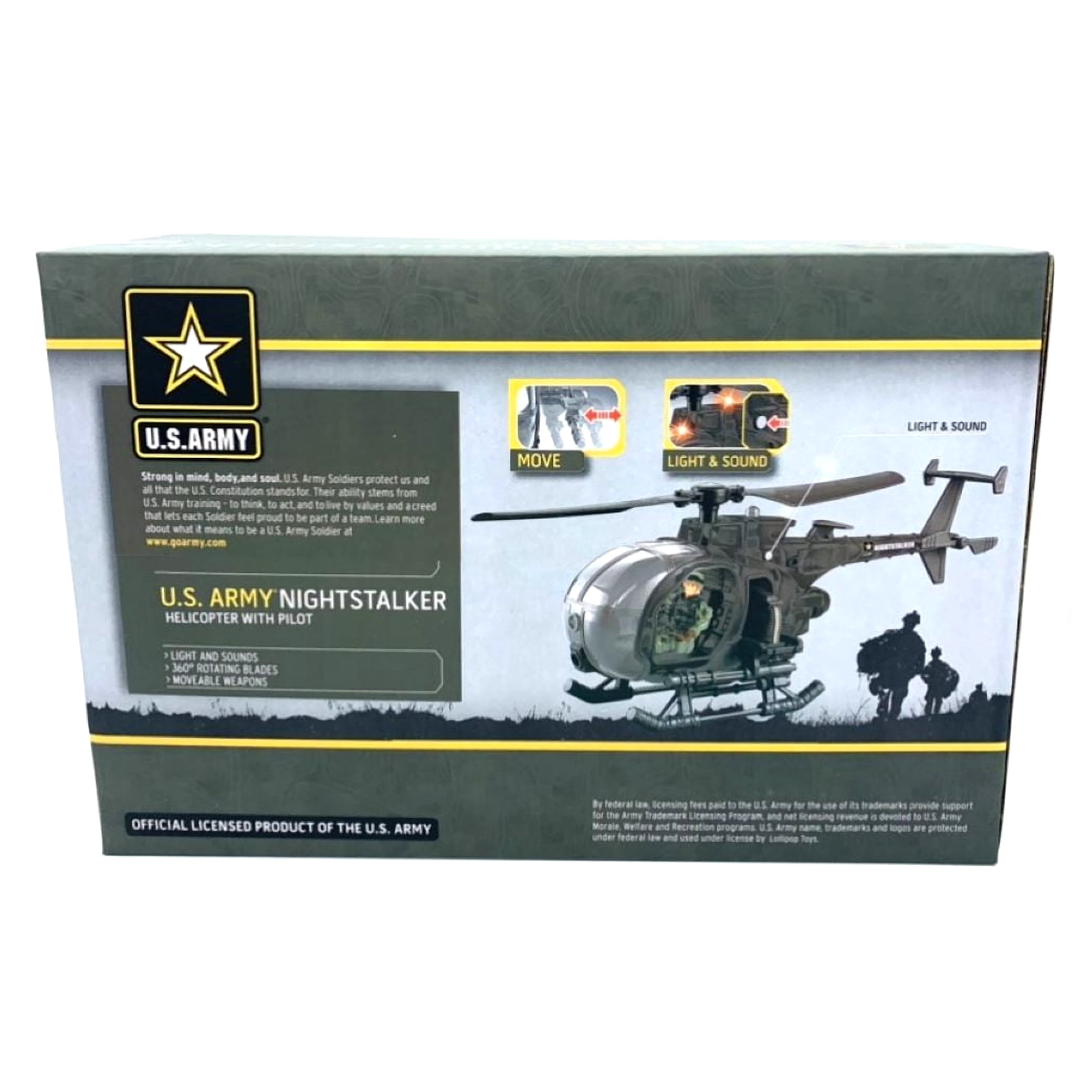 U.S. Army Night Stalker Helicopter with Soldier Figure and Light