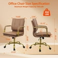 thumbnail image 3 of YJETYH Ergonomic Office Chair - Brown Leather Desk Chair, 23.62"D×19.68"W×40.55"H, 360° Swivel Adjustable Height for Home Office Study​, 3 of 9