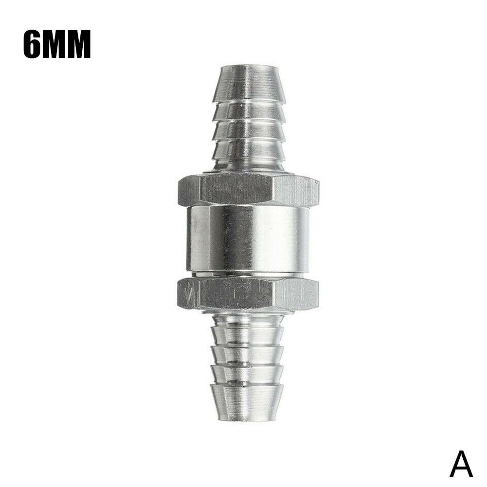 8mm One Way Aluminium Fuel Non Return Fuel Check Valve for Petrol Diesel Oil Water Chrome Car Auto Carburettor Low Pressure Systems 2 Packs