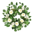 thumbnail image 1 of 45cm corona de peonía Artificial de seda bnca, guirnalda de peonía de puerta frontal para interior al aire libre, decoración del hogar Decoración de Baoblaze Guirnalda de puerta floral, 1 of 8