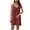 Wine, variant on Tnhcen Women's Strappy Cami V-Neck Dress 100% Polyester Pre - Shrunk Cotton Linen Look, Loose Fit Casual Nightgown Sleepwear, Plus Size S - 2XL Women's Loungewear Dress