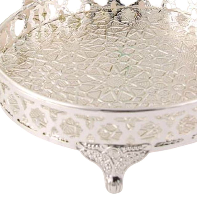 Maoww Luxury Serving Tray Wedding Gift Multipurpose for Table Centerpiece Kitchen Argent Large