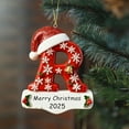 thumbnail image 5 of Taicans ‌Personalized Initial Christmas Tree Ornaments A-Z | 2025 Merry Christmas Red Glitter Hat Snowflake Bell Holly Berry,3.15in Letter Ornaments,Holiday Decorations for Family Tree,Perfect Gift, 5 of 8