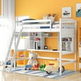 thumbnail image 1 of Harper & Bright Designs Twin Loft Bed with Desk (White Loft Bed with Desk), 1 of 4
