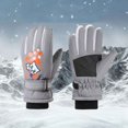 thumbnail image 4 of BXJX Girls Winter Gloves, Non-slip Water-Repellent Thermal Fleece Lined Outdoor Skiing Gloves Gray Size Free Size, 4 of 4