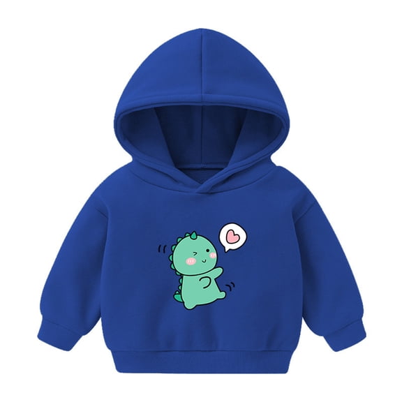 Hoodies For Teens Boys Toddler Boys Girls Winter Long Sleeve Hoodie Sweatshirt Outwear For Kids Clothes Cartoon Love Dinosaur Graphic Design Sweatshirts Hoodies Size 10 12 14-16 Blue