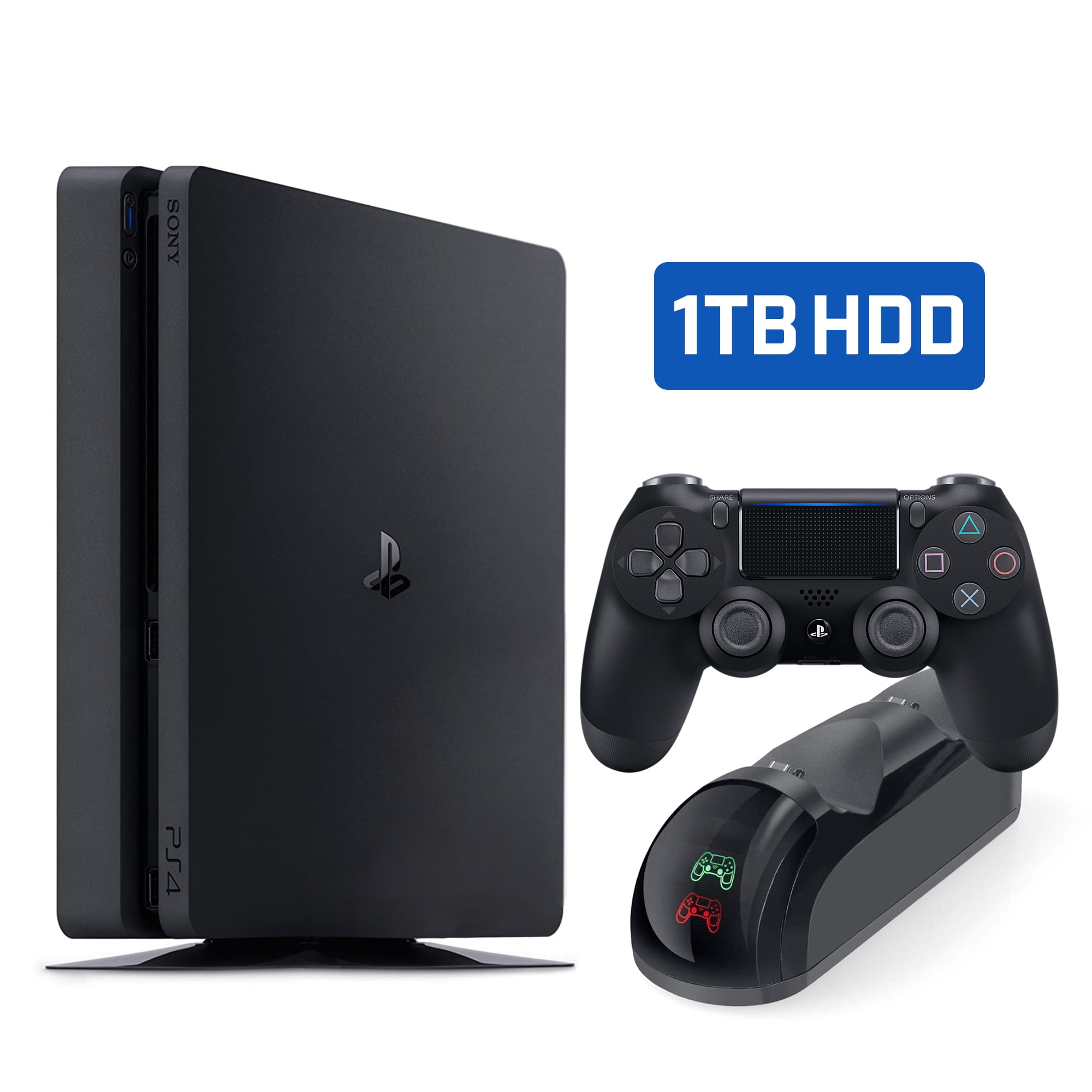 infrastruktur Interessant mesterværk Sony PlayStation 4 Slim 500GB PS4 Gaming Console, with Mytrix  Dual-Controller Fast Charger - JP Version Region Free - Walmart.com
