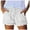 White, variant on Bwdbhd Women Denim Shorts Denim Shorts for Women Pockets Mid Waist Ripped Hem Jean Shorts Green,M