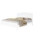 thumbnail image 4 of MODERNLUXE Wood Platform Bed with Headboard and Slats, King Size, White, 4 of 10