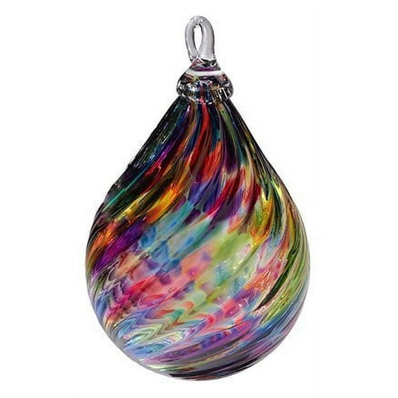 Glass Eye Studio Ornement Goutte de Pluie Arc-en-Ciel par Glass Eye Studio