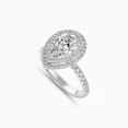 thumbnail image 2 of Aura Jewel 1.9 Ct Pear Cut Diamond Engagement Ring - 14K White Gold Plated Wedding Ring for Women's - Proposal Ring for Sister - Gorgeous Double Halo Anniversary Gift for Her - Graduation Gift, 2 of 3