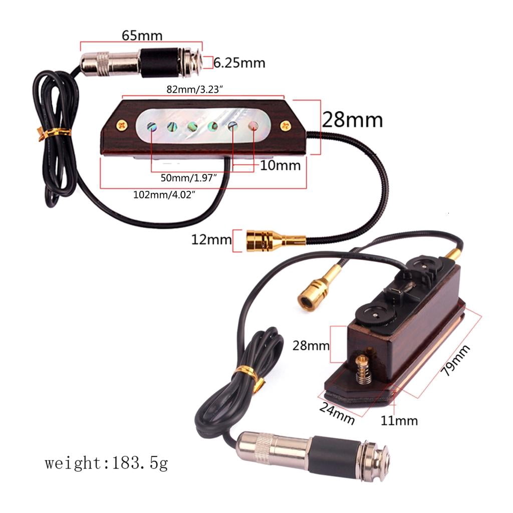 CEORPER 6-String Soundhole Guitar Pickup Acoustic Electric Transducer Kits for Guitars