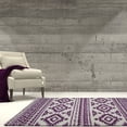 thumbnail image 2 of Ladole Rugs Stylish Contemporary Trellis Smooth Area Rug Carpet in Ivory-Berry, 2 of 4
