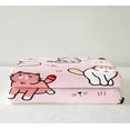 thumbnail image 3 of Cartoon Cat Sherpa Blanket,Cute Kitten Print Blanket for Kids Boys Girls Toddler Cat Lover,Cat Paw Print Throw Blanket for Bed Sofa Couch,Kawaii Pet Theme Plush Blanket Pink Baby 30"x40", 3 of 6
