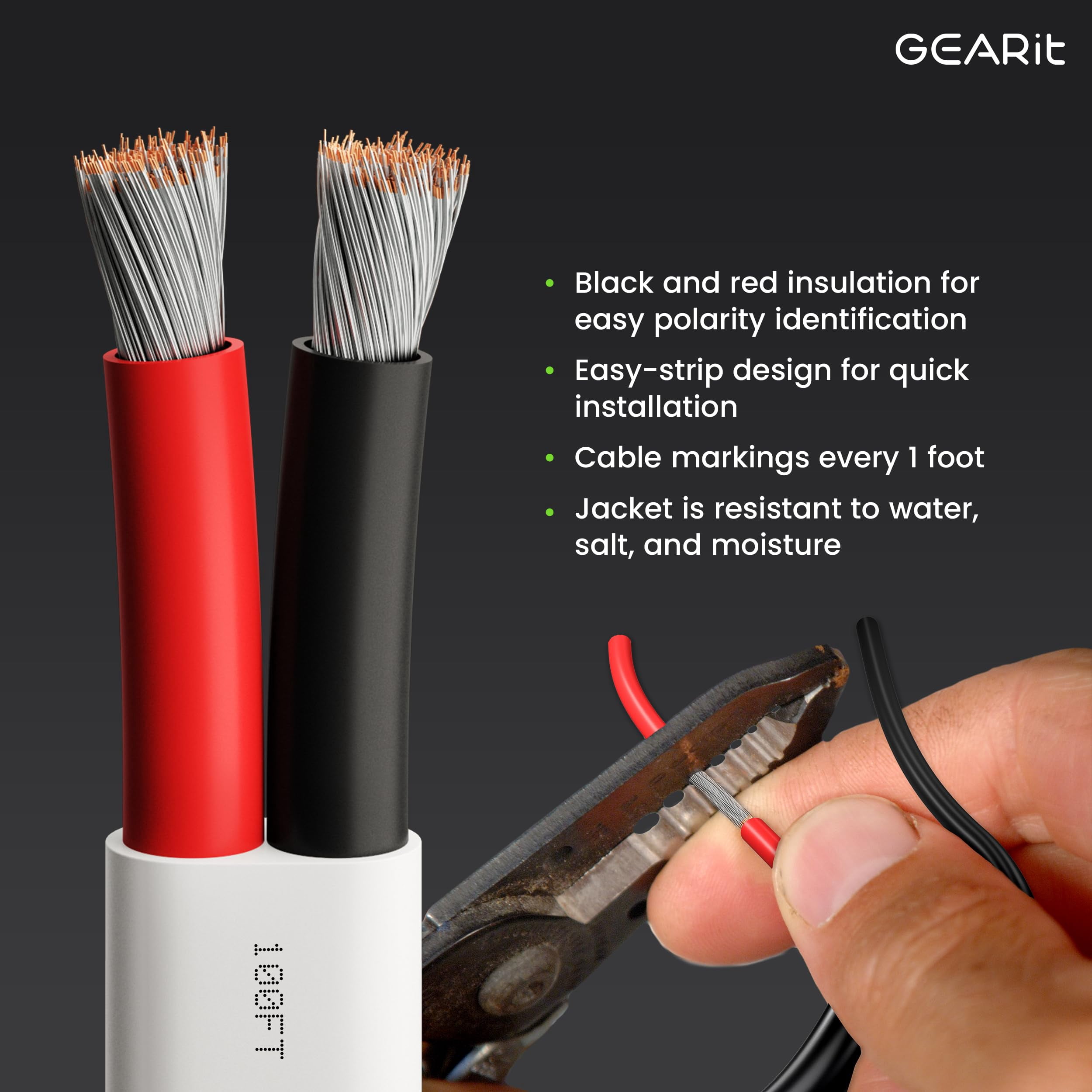 GEARit 8 Gauge Marine Wire, 8/2 AWG (50ft) Marine Grade Tinned Copper Oxygen Free, Duplex 2-Conductor Insulated Red & Black Electrical Cable for Boat, Automotive, RV, Camper, Trailer